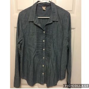 J Crew Chambray Button Down Long Sleeve Size 12